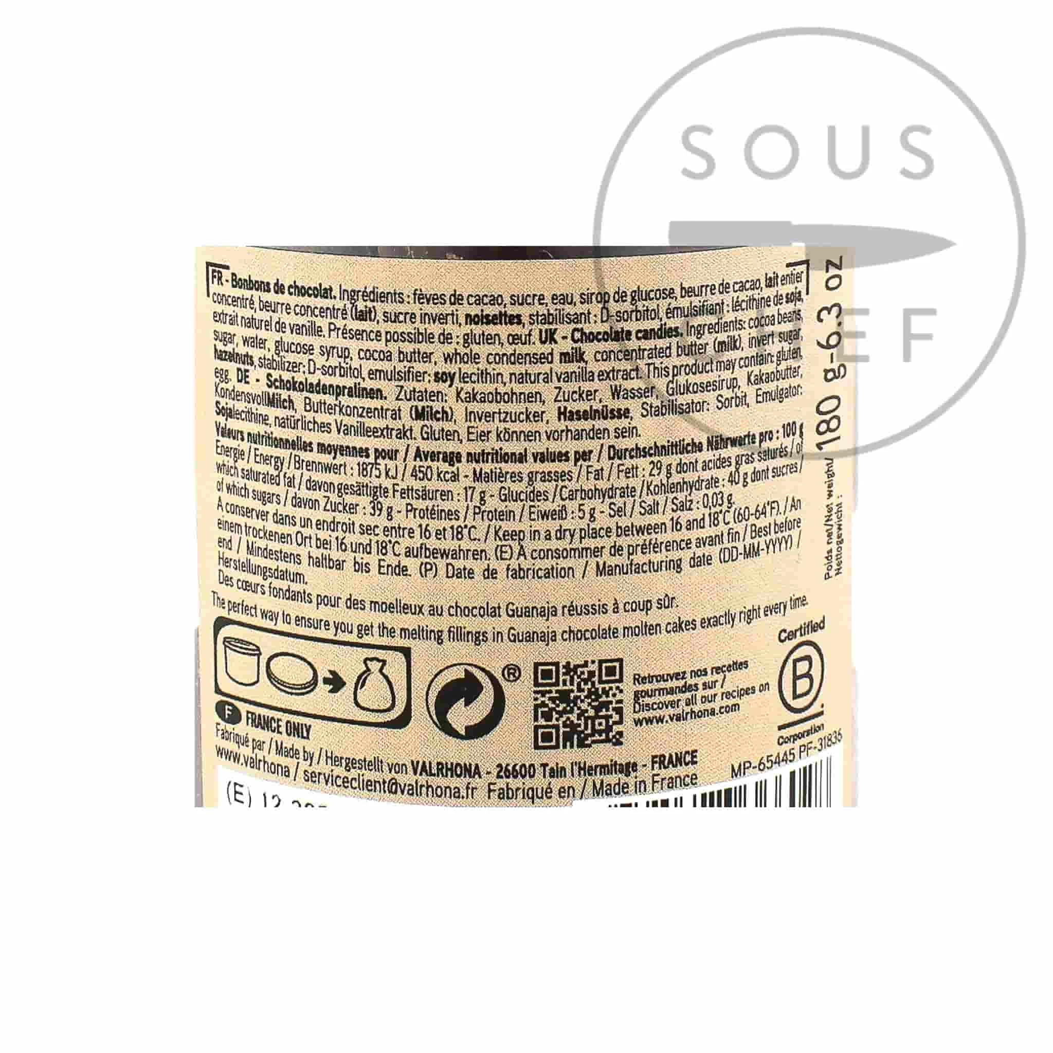 Valrhona Etnao Guanaja Schokoladenkerne 180g Zutaten 2 Valrhona Etnao Guanaja Schokoladenkerne 180g Zutaten – Bild 2