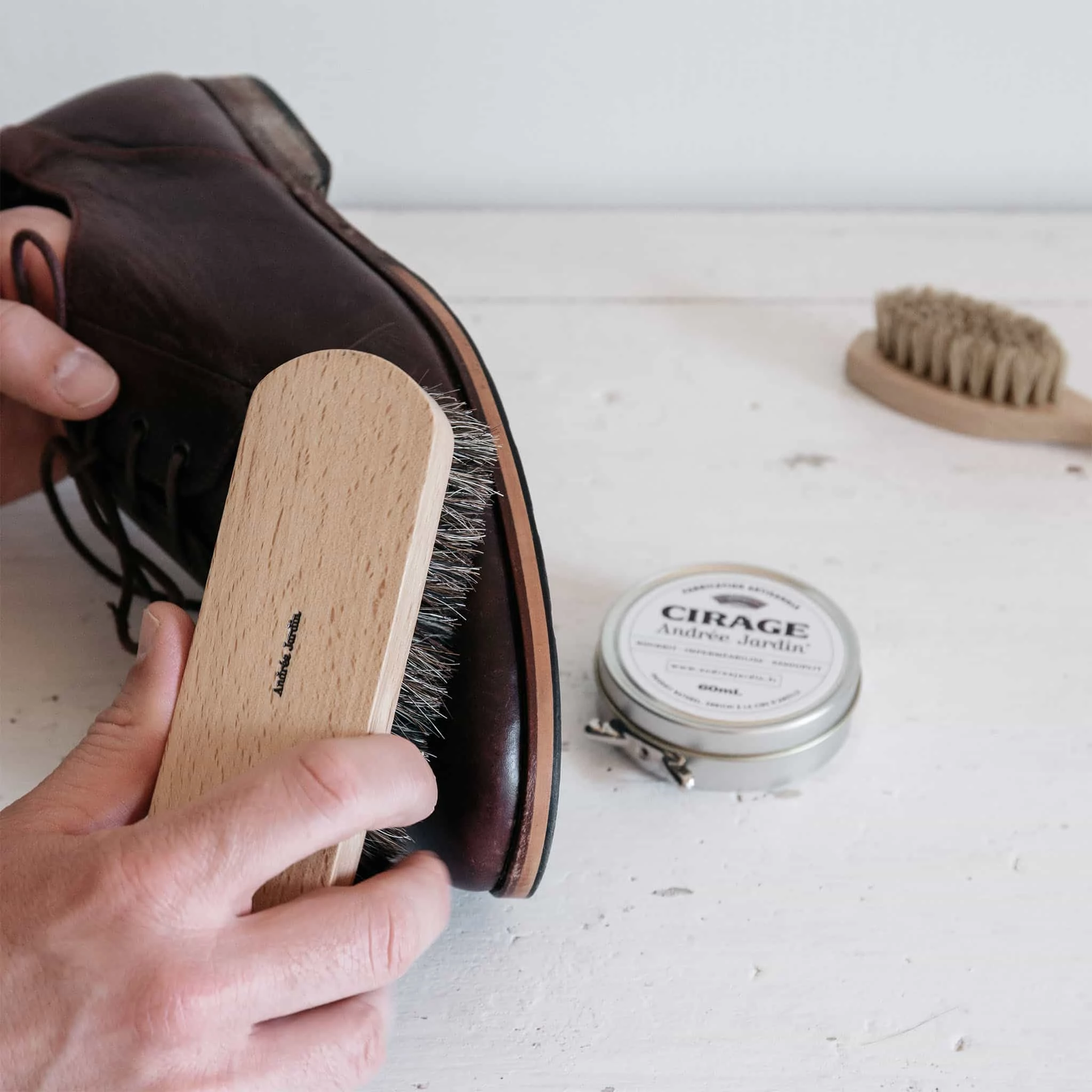 Andree Jardin Horsehair Schuh Polieren & Amp; Buffing Pinsel 2 Andree Jardin Horsehair Schuh Polieren & Amp; Buffing Pinsel – Bild 2