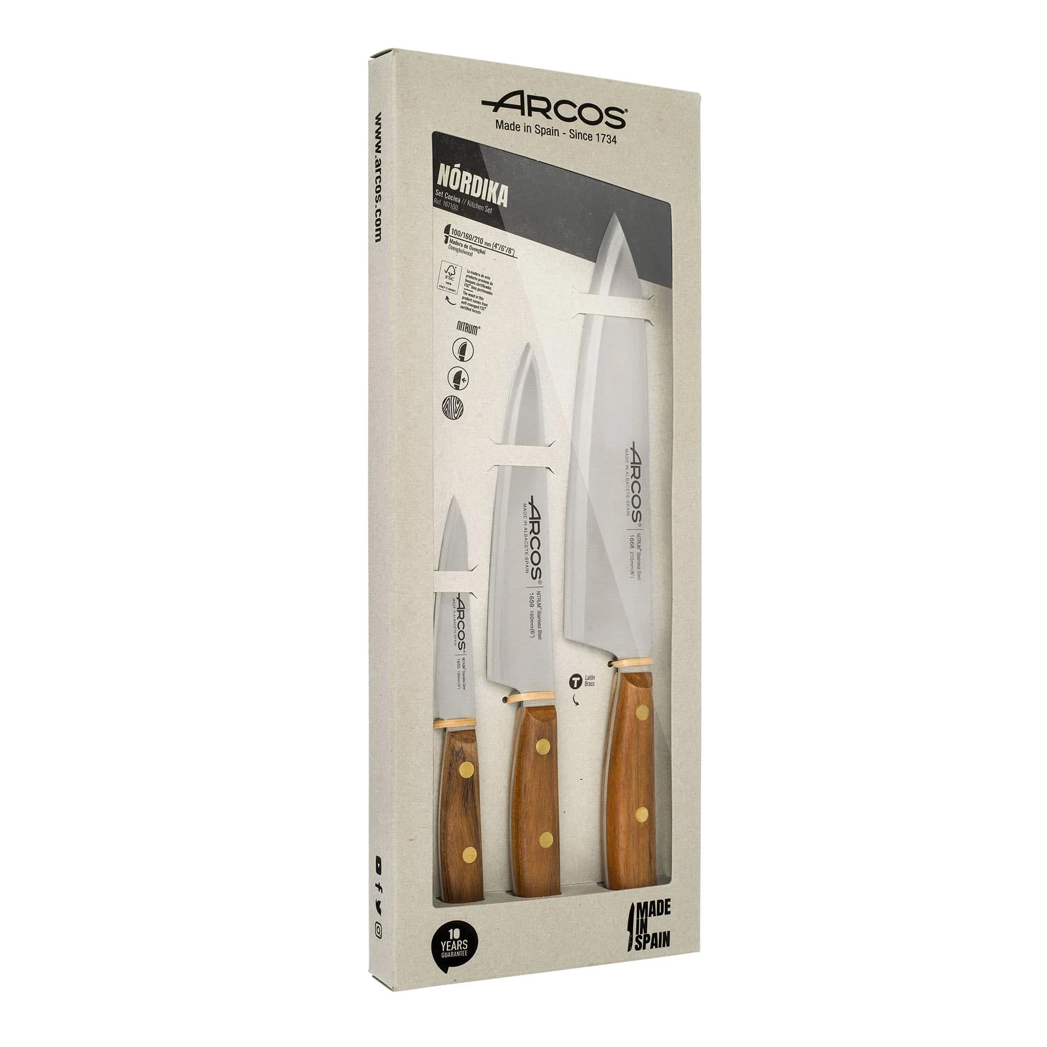 Kochgeschirr Arcos Nordika 3 Stück Messer Set 1 Kochgeschirr Arcos Nordika 3 Stück Messer Set