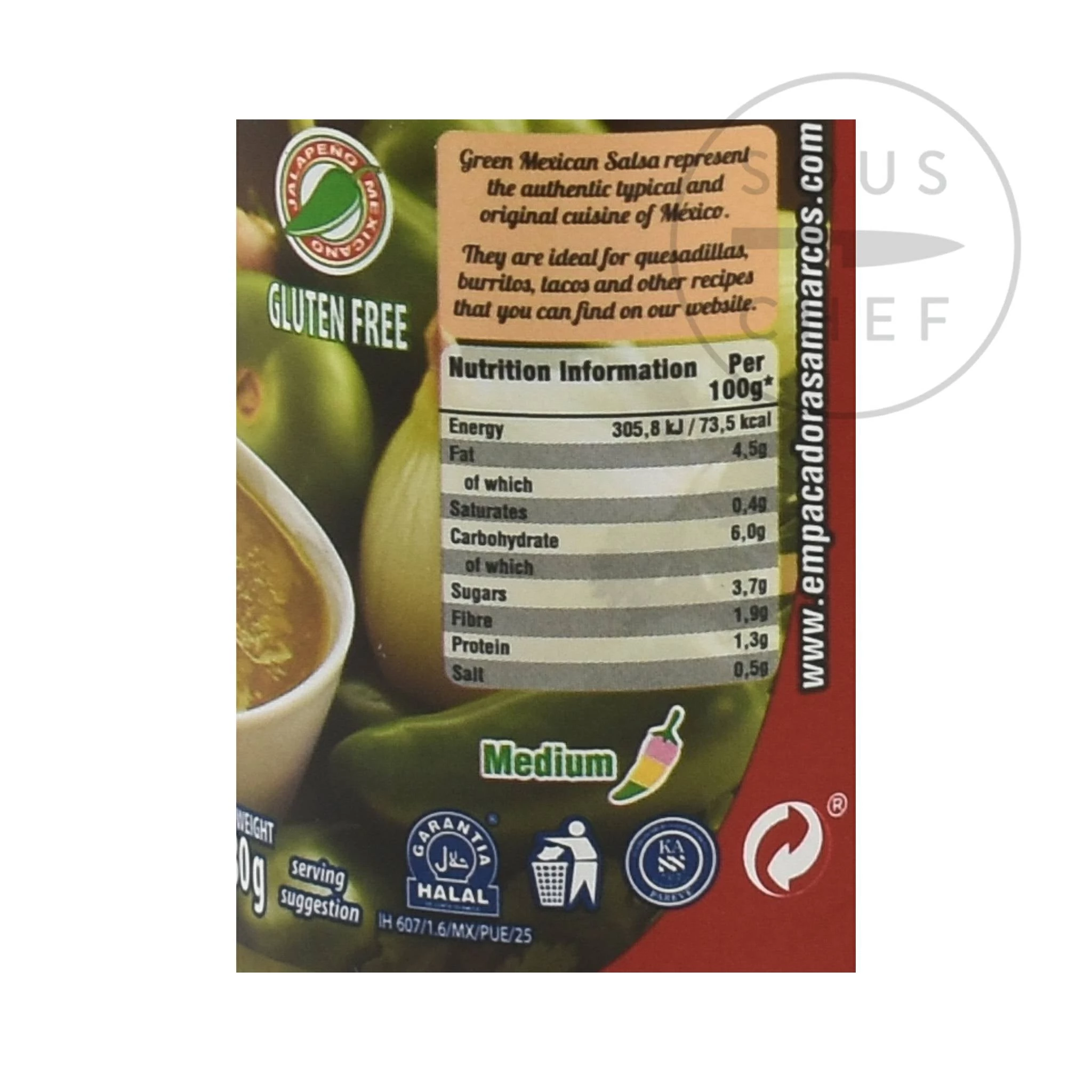 Zutaten San Marcos Salsa Verde 230g 2 Zutaten San Marcos Salsa Verde 230g – Bild 2