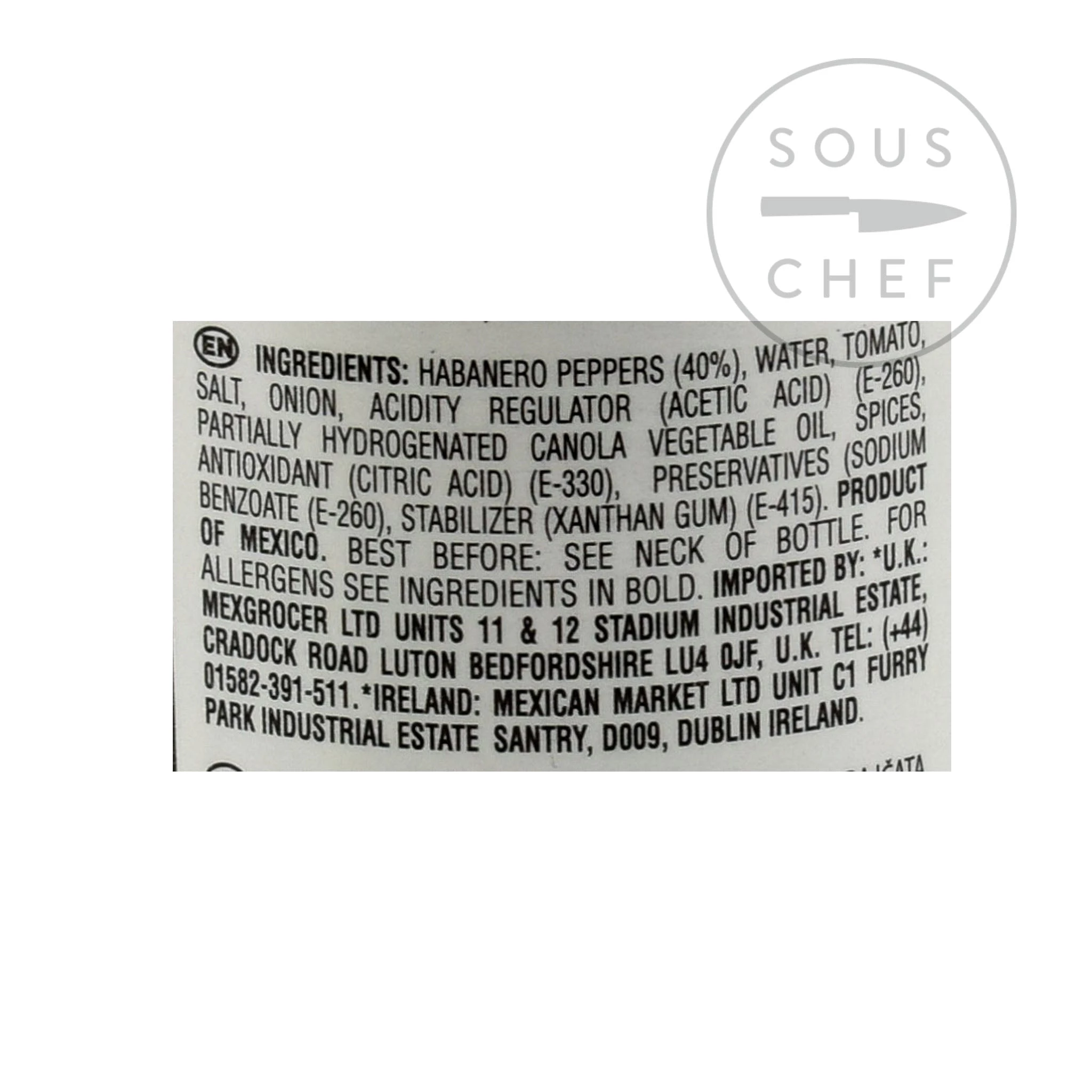 El Yucateco Habanero Kutbil-Ik Frasco Hot Sauce 120ml Zutaten 2 El Yucateco Habanero Kutbil-Ik Frasco Hot Sauce 120ml Zutaten – Bild 2