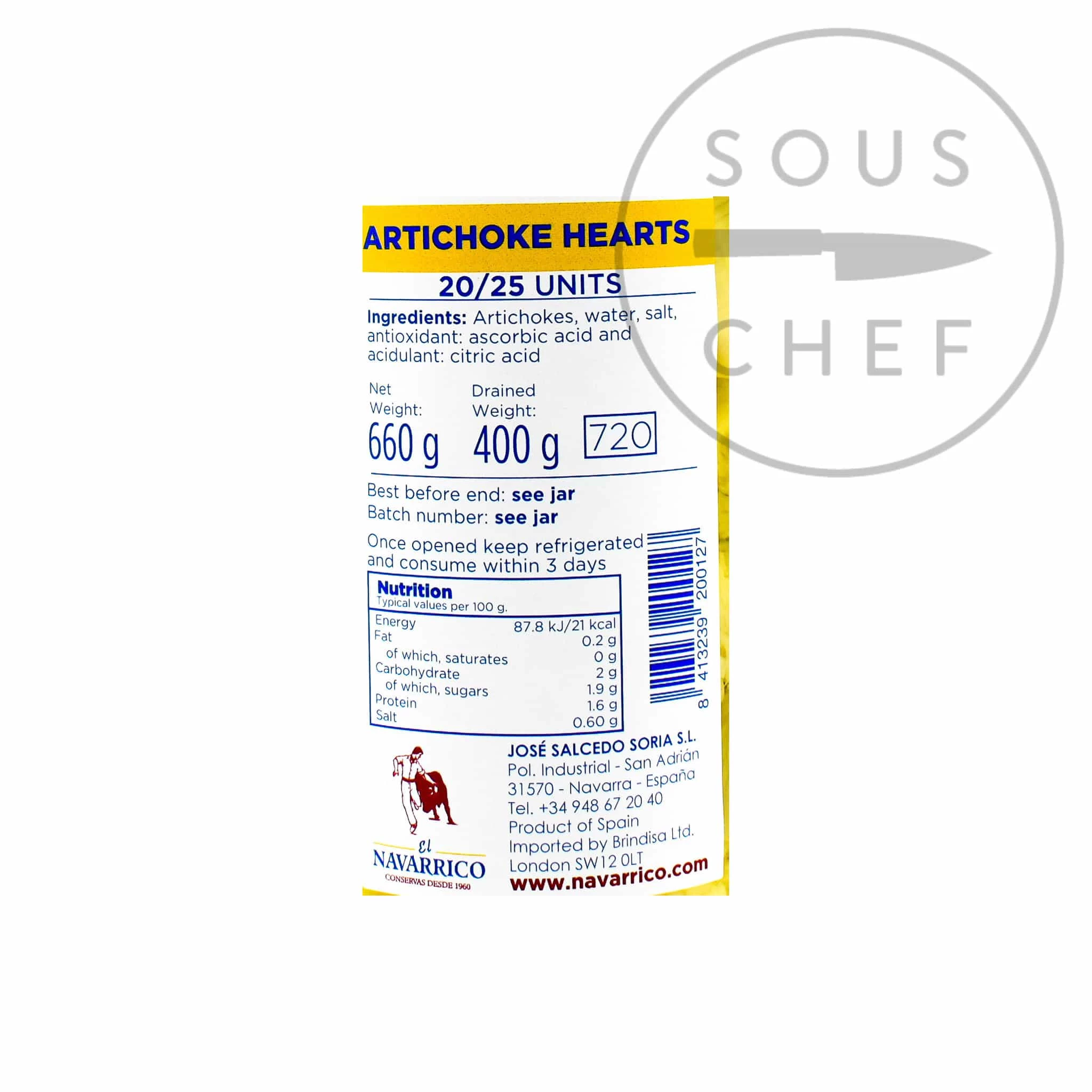 Navarrico Artischockenherzen 660g Verzinnte Tomaten & Amp; Veg 2 Navarrico Artischockenherzen 660g Verzinnte Tomaten & Amp; Veg – Bild 2