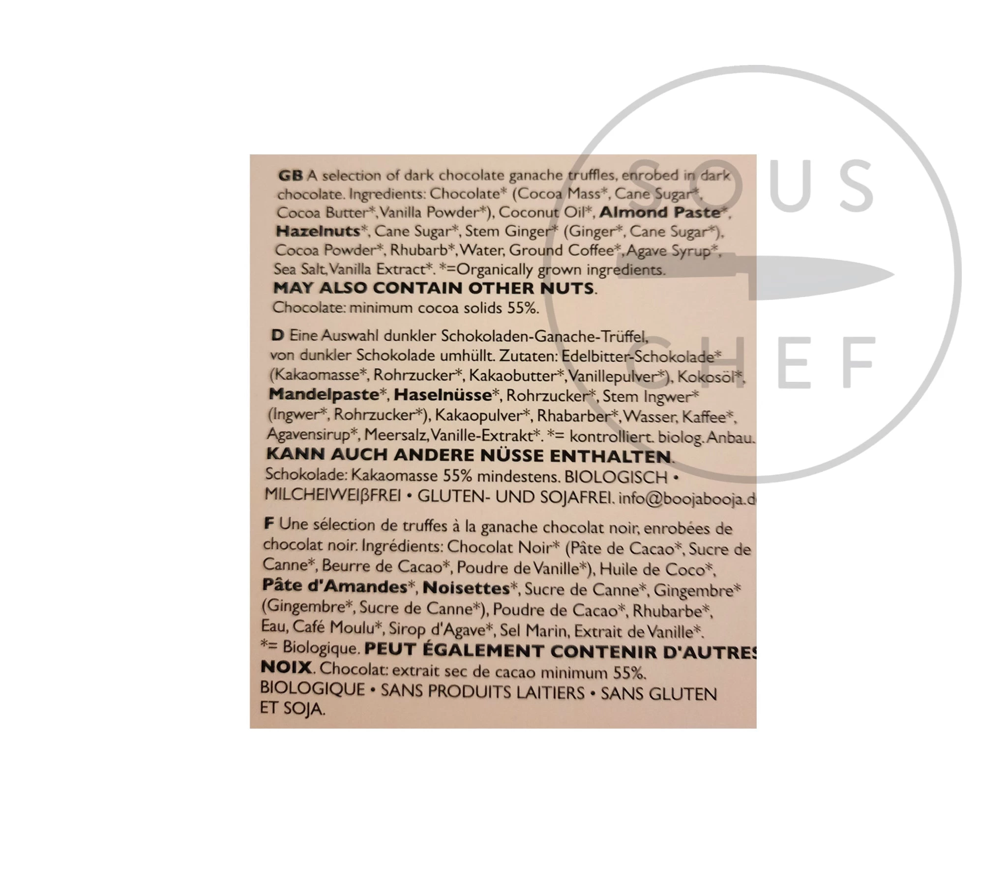 Booja Booja Preisgekrönte Trüffelauswahl 184g Zutaten 2 Booja Booja Preisgekrönte Trüffelauswahl 184g Zutaten – Bild 2