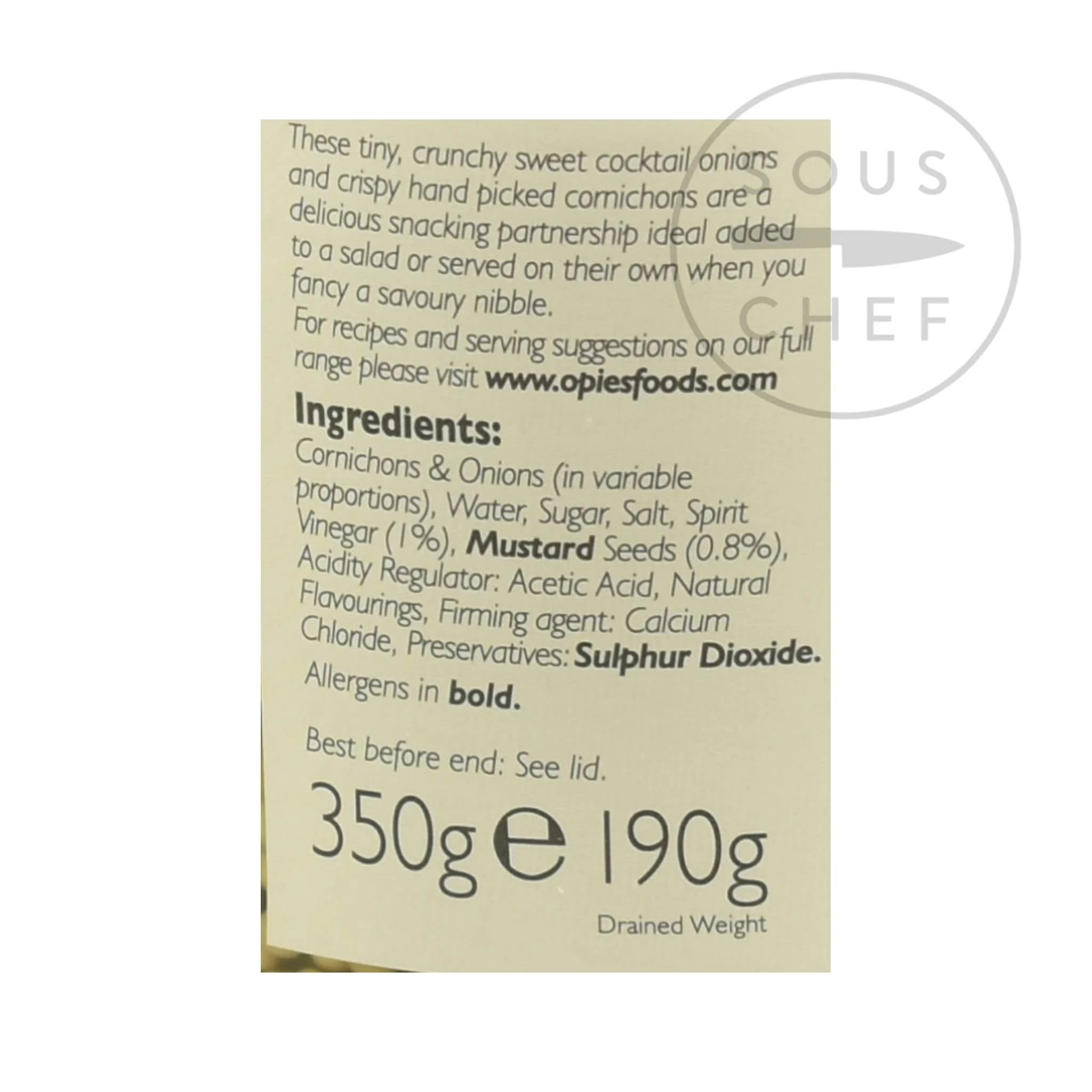 Opies Zutaten Cornichons Und Eingelegte Zwiebeln 350g 3 Opies Zutaten Cornichons Und Eingelegte Zwiebeln 350g – Bild 3