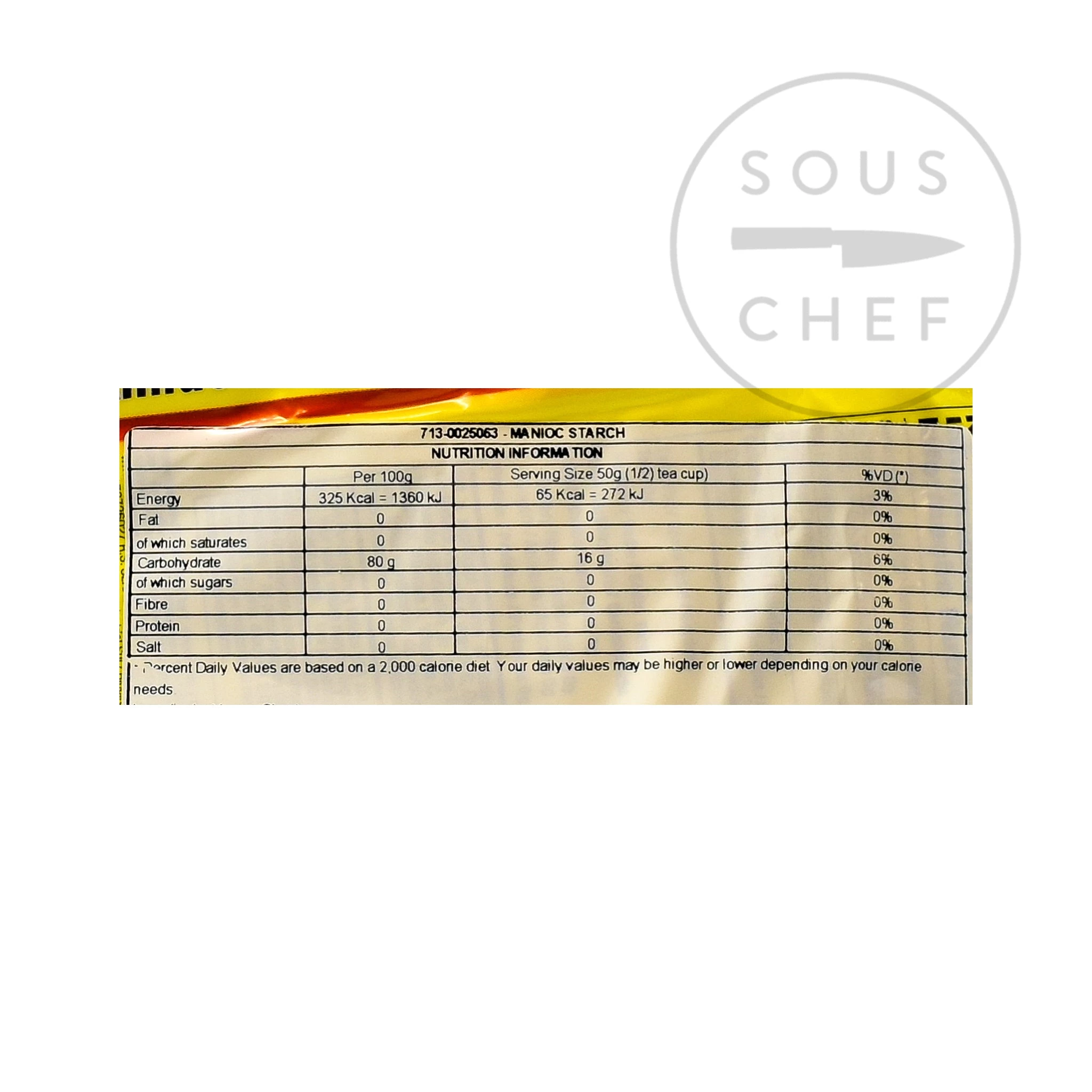 Yoki Sweet Manioc Stärke 500g Zutaten 2 Yoki Sweet Manioc Stärke 500g Zutaten – Bild 2