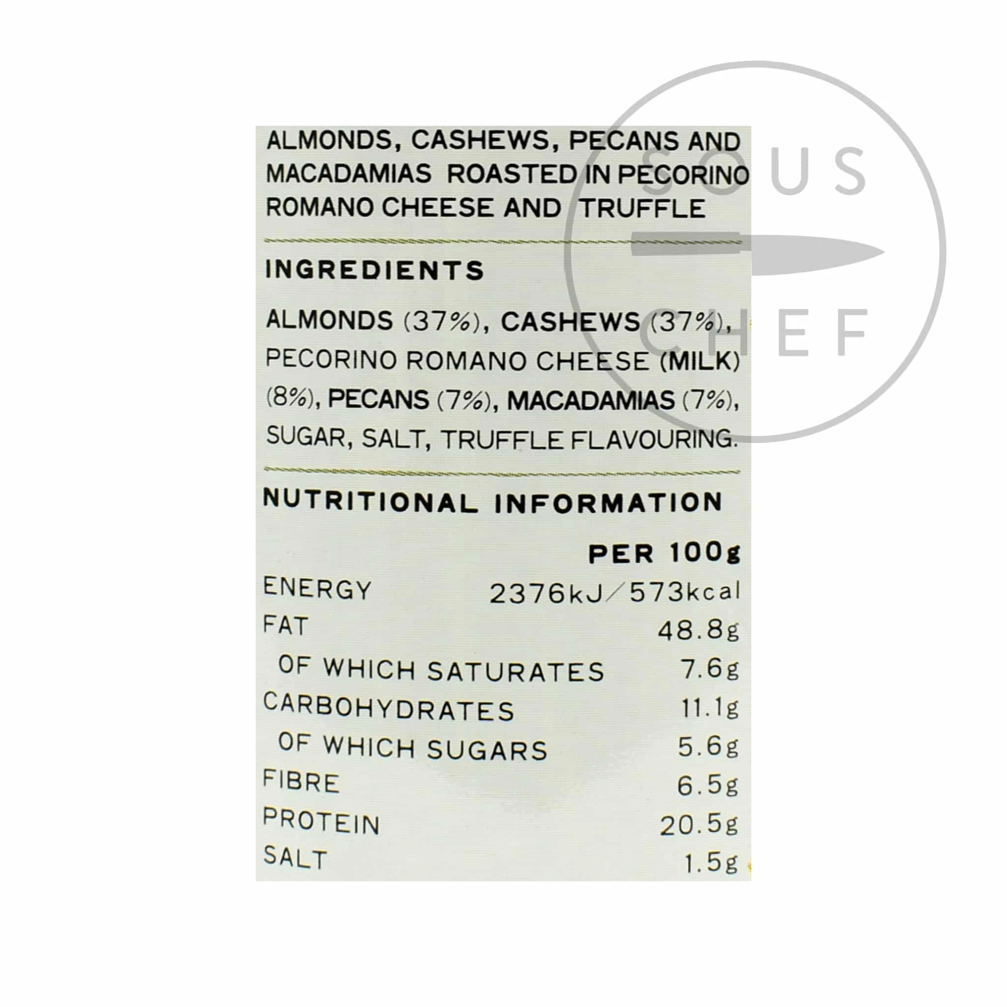 Belazu Trüffel & Amp; Pecorino Nut Mix 135g Zutaten 2 Belazu Trüffel & Amp; Pecorino Nut Mix 135g Zutaten – Bild 2