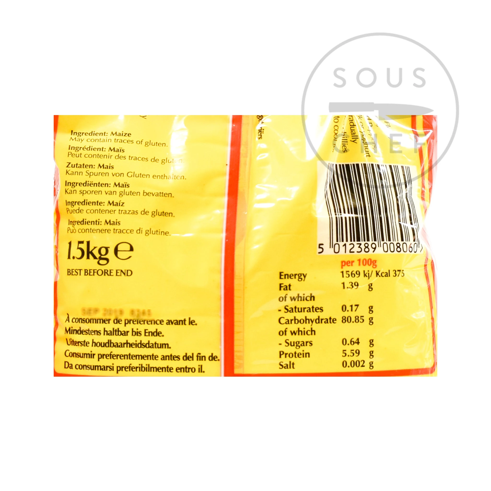 Dunn's River Cornmeal Feinpolenta 1,5kg Zutaten 2 Dunn's River Cornmeal Feinpolenta 1,5kg Zutaten – Bild 2