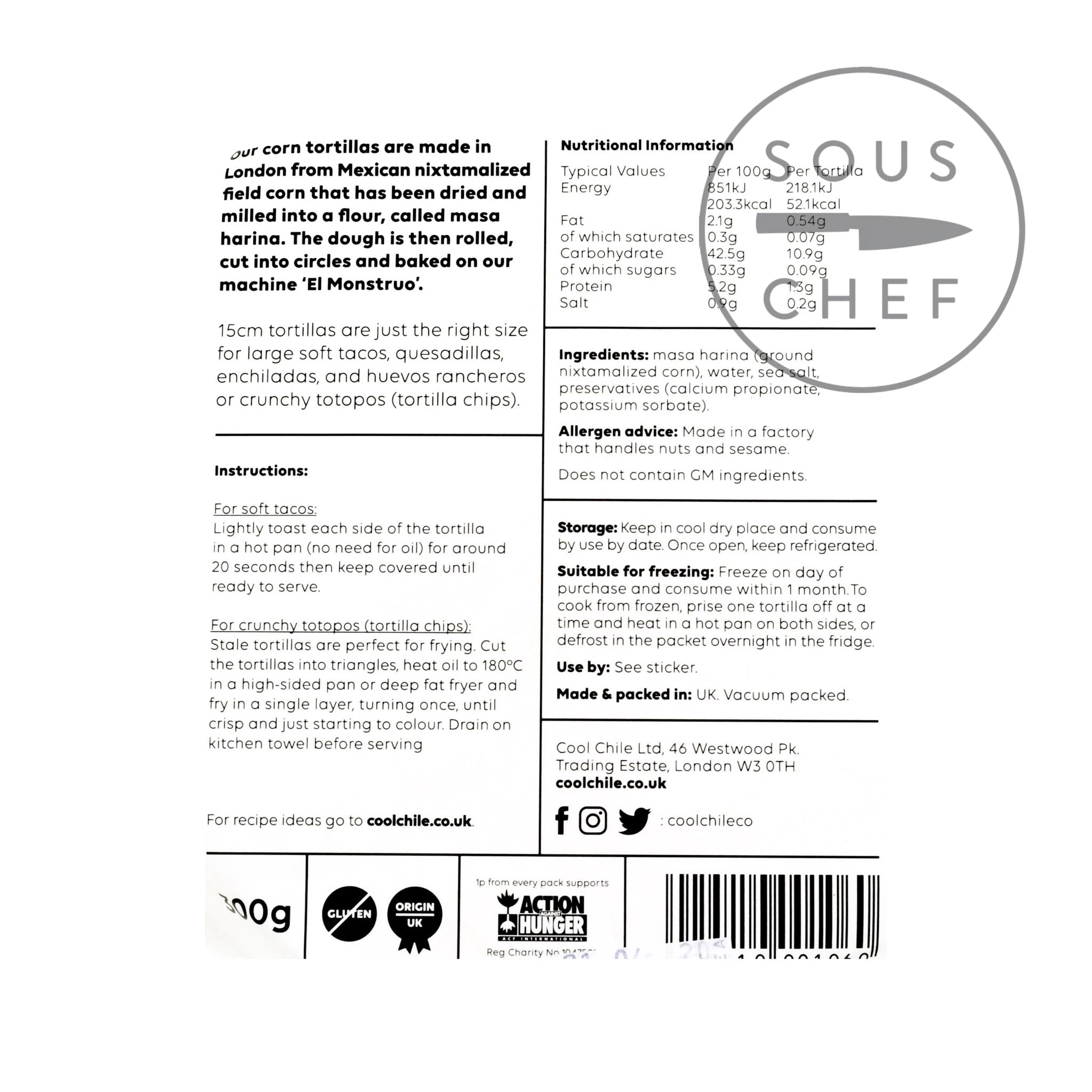 Cool Chile Co Mehl, Körner & Amp; Samen Kühlen Chile Co White Corn Tortillas 2 Cool Chile Co Mehl, Körner & Amp; Samen Kühlen Chile Co White Corn Tortillas – Bild 2