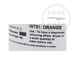 Deco Relief Intensive Orange Food Farbe 50g Zutaten -Deutschland Küchenwaren Verkäufe DE0038 IntenseOrangeFoodColour50g nutrition