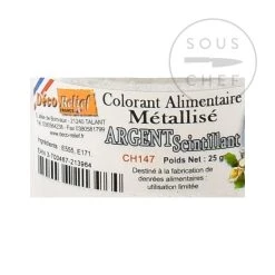 Deco Relief Essbar Metallisch Funkelndes Silber Pulver Lebensmittelfarbe 25g Zutaten 8 Deco Relief Essbar Metallisch Funkelndes Silber Pulver Lebensmittelfarbe 25g Zutaten -Deutschland Küchenwaren Verkäufe DE0129 EdibleMetallicSparklingSilverPowderFoodColour 2