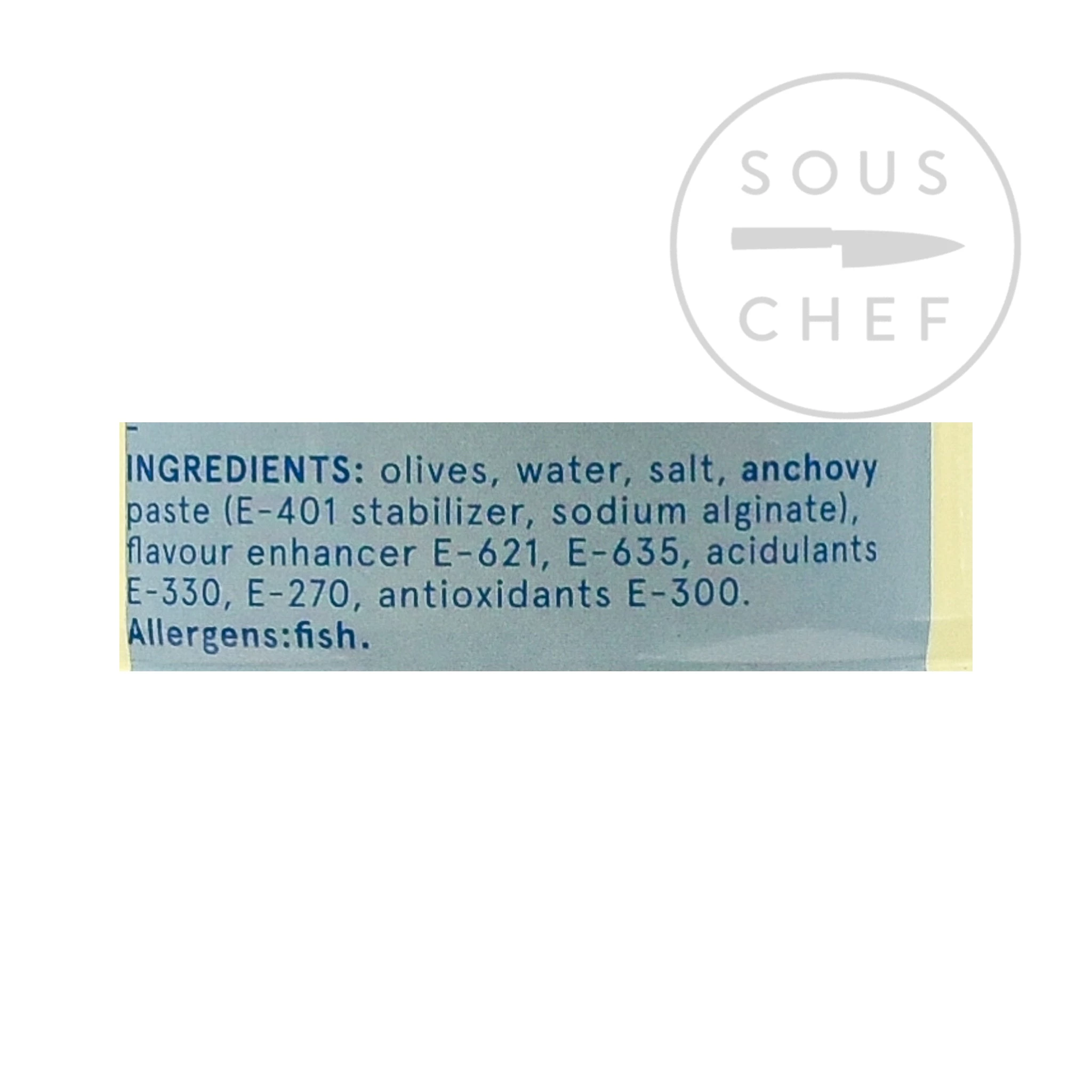 Pujado Solano Manzanilla Oliven Mit Sardellen 1,4kg Zutaten 3 Pujado Solano Manzanilla Oliven Mit Sardellen 1,4kg Zutaten – Bild 3