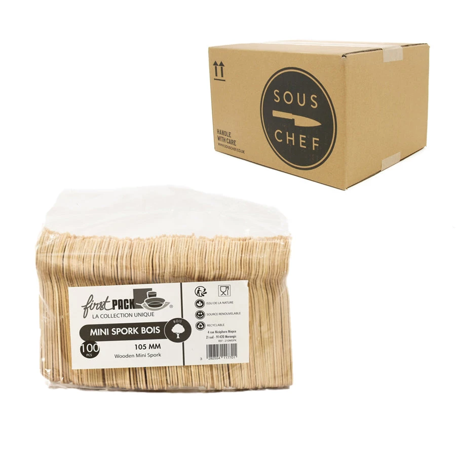 Sous Chef Sous Küchenchef Geschirr Einweg Holzsporken 10,5cm 3 Sous Chef Sous Küchenchef Geschirr Einweg Holzsporken 10,5cm – Bild 3