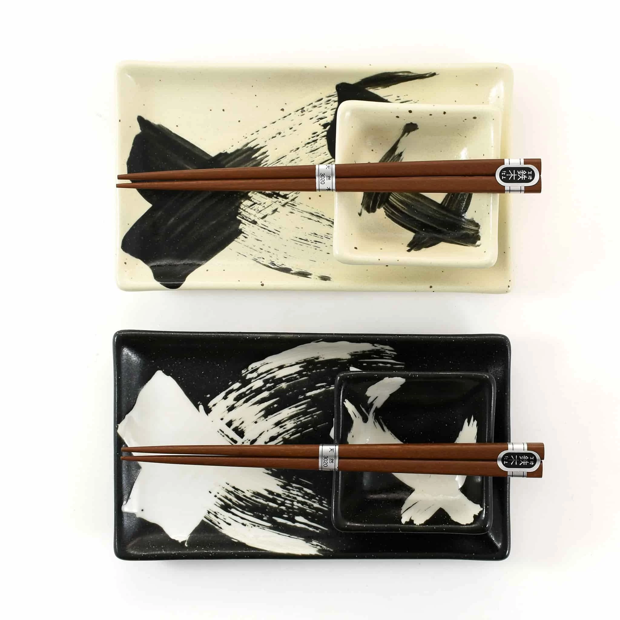 Kiji Stoneware & Ceramics Kiji Steinzeug & Amp; Keramik Kuro Zu Shiro Sushi Servierset 2 Kiji Stoneware & Ceramics Kiji Steinzeug & Amp; Keramik Kuro Zu Shiro Sushi Servierset – Bild 2