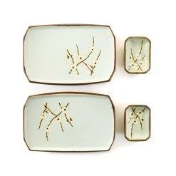 Kiji Stoneware & Ceramics Kiji Steinzeug & Amp; Keramik Sakura Blossom Sushi Servierset Geschirr