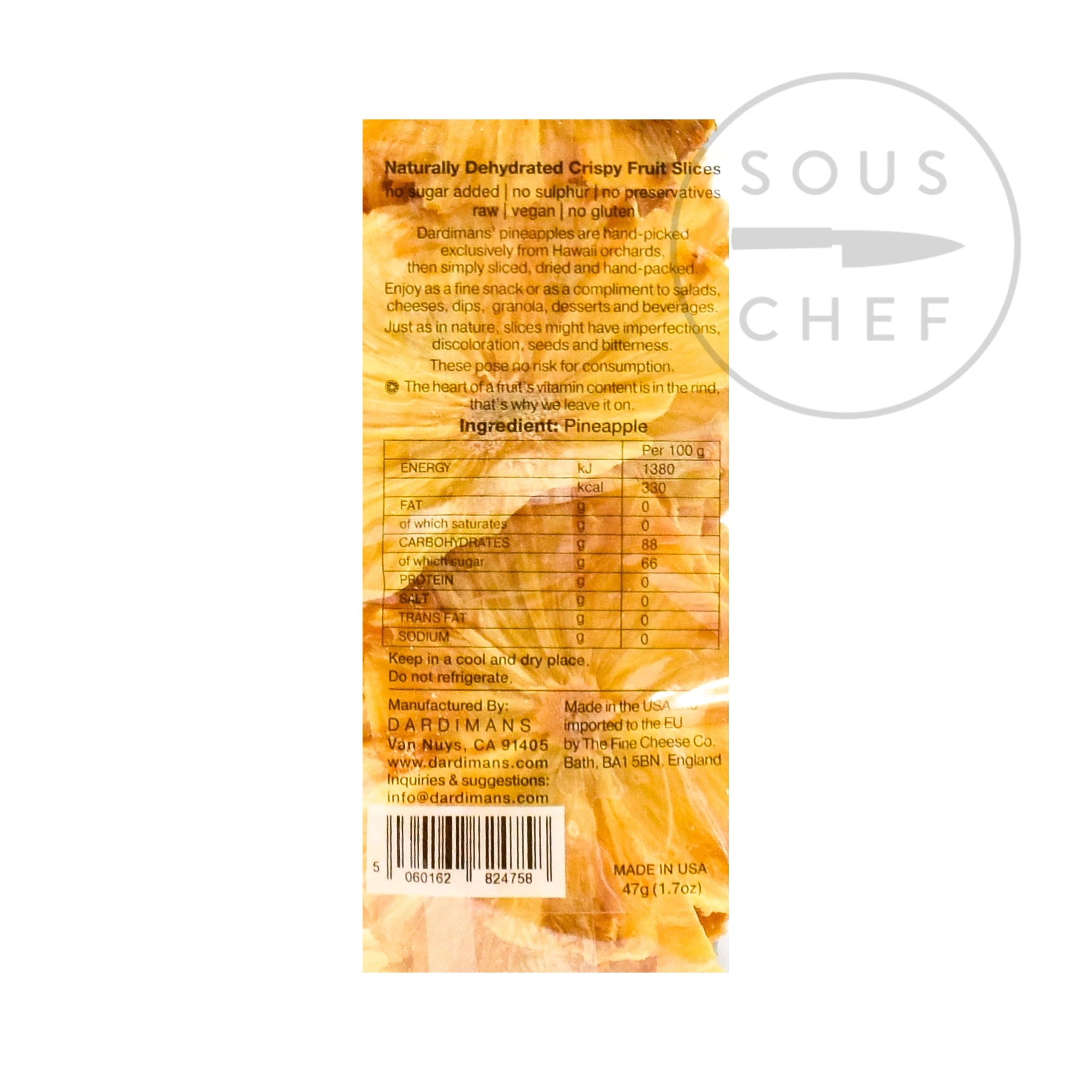 Dardiman's Dardiman Zutaten Ananas Crisps 47g 3 Dardiman's Dardiman Zutaten Ananas Crisps 47g – Bild 3