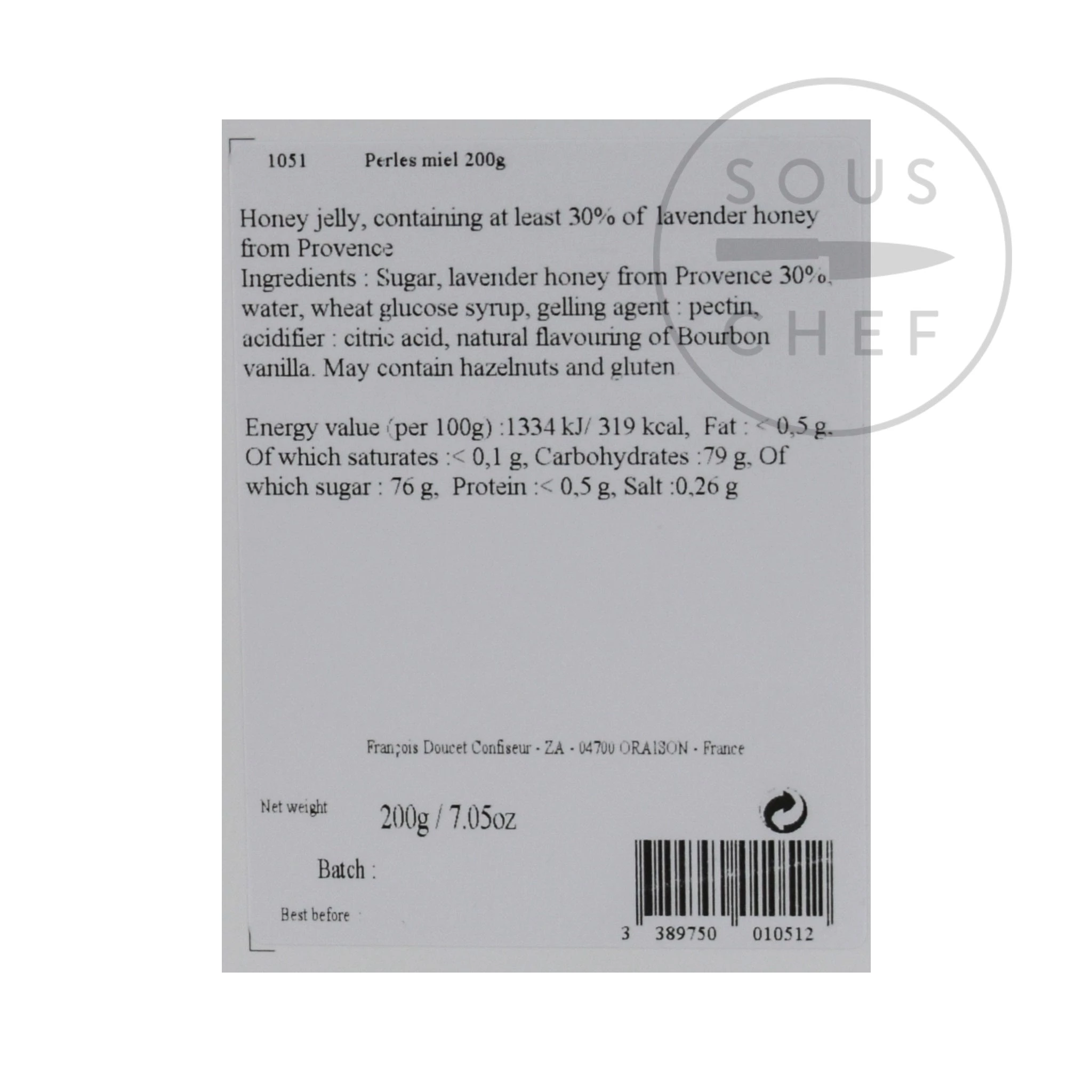 Zutaten Francois Doucet Lavendel Honig Gelees 200g 2 Zutaten Francois Doucet Lavendel Honig Gelees 200g – Bild 2