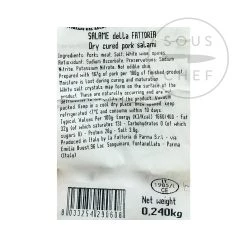 Salami La Fattoria Di Parma 240g Zutaten 5 Salami La Fattoria Di Parma 240g Zutaten -Deutschland Küchenwaren Verkäufe FP0002 Salami La Fattoria di Parma nutrition