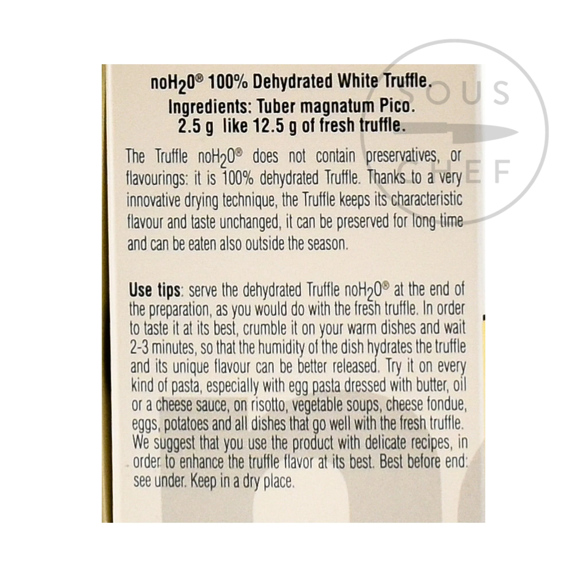 Tartuflanghe Freeze-Dried Alba White Trüffel 2,5g Zutaten 3 Tartuflanghe Freeze-Dried Alba White Trüffel 2,5g Zutaten – Bild 3