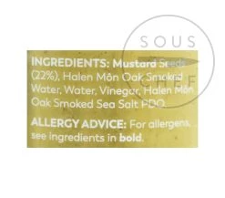 Zutaten Halen Môn Smoky Dijon Senf 200g -Deutschland Küchenwaren Verkäufe HL0018 HalenMonSmokyDijonMustard200gnutrition