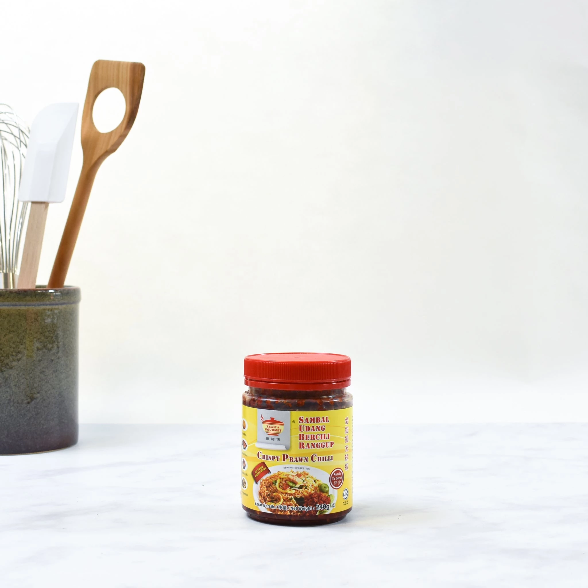 Tean's Gourmet Teen's Gourmet Crispy Prawn Chilli Sambal 240g Zutaten 2 Tean's Gourmet Teen's Gourmet Crispy Prawn Chilli Sambal 240g Zutaten – Bild 2