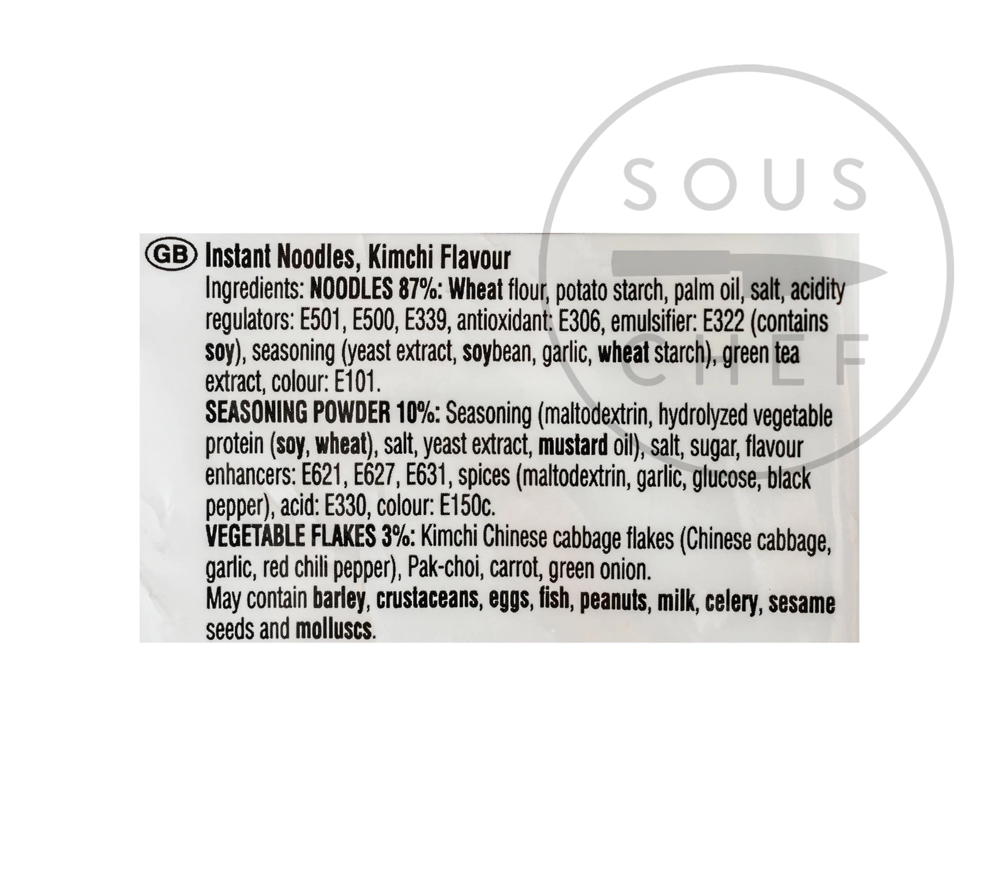 Zutaten Nongshim Kimchi Ramyun Nudeln X 20 Packungen 3 Zutaten Nongshim Kimchi Ramyun Nudeln X 20 Packungen – Bild 3