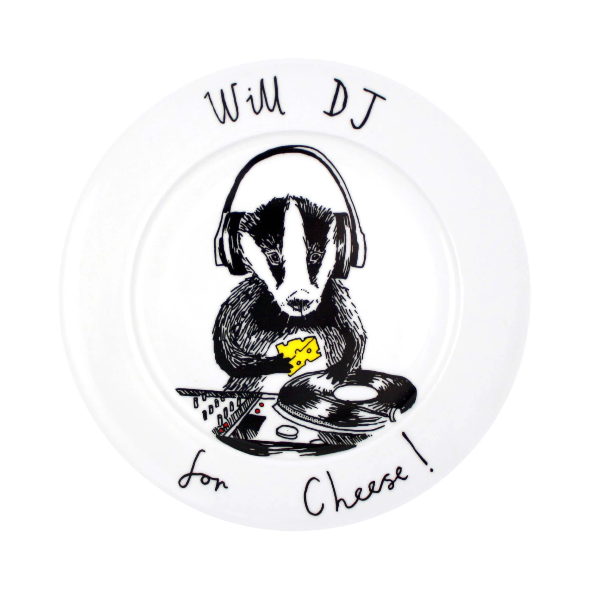 Jimbob Art Geschirr Wird DJ Für Käse! Side Plate 20cm 1 Jimbob Art Geschirr Wird DJ Für Käse! Side Plate 20cm