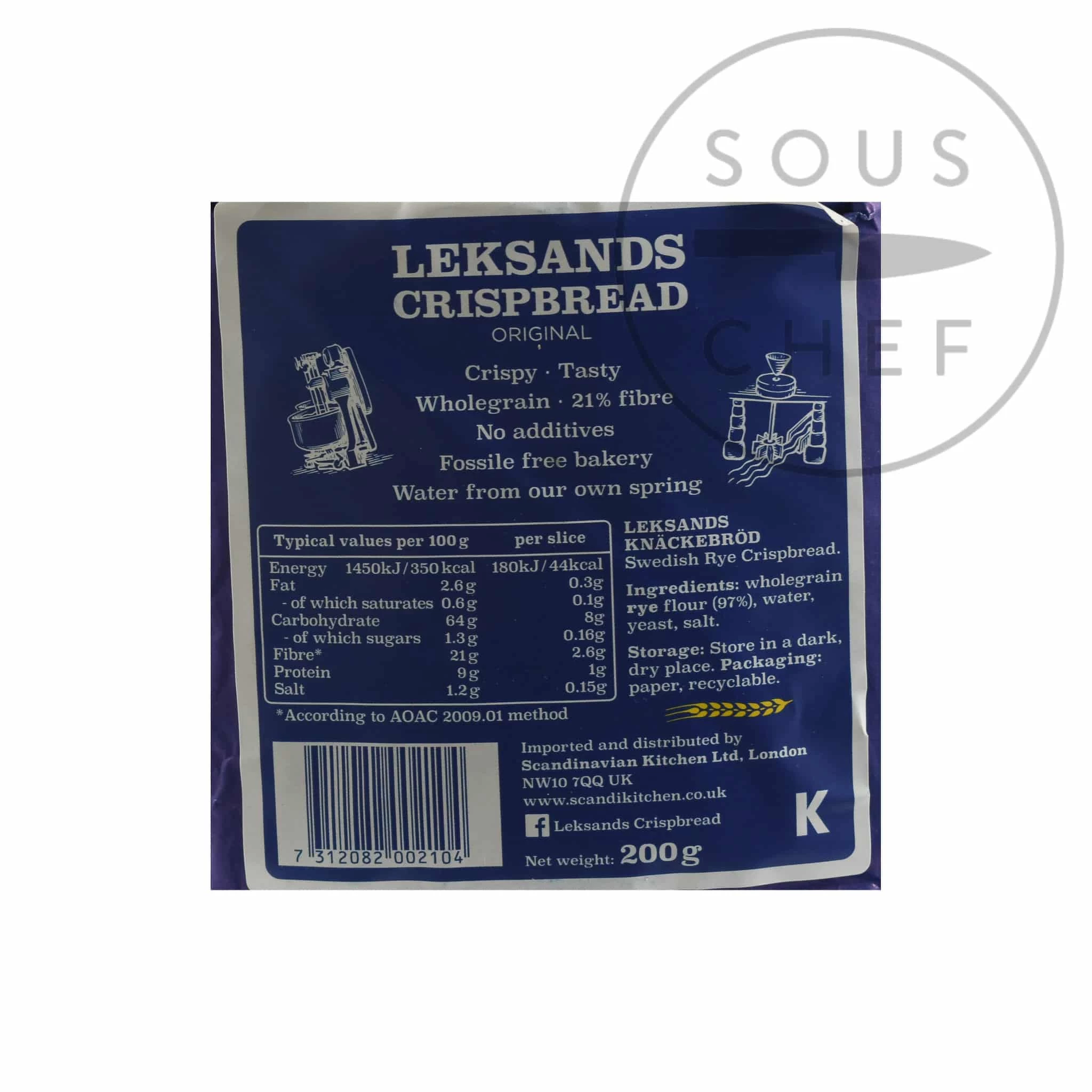Leksands Original Rye Crispbread 200g Zutaten 2 Leksands Original Rye Crispbread 200g Zutaten – Bild 2