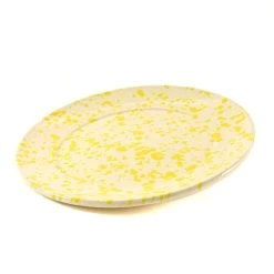Puglia Handmade Puglia Handgefertigtes Geschirr Puglia Gelber Splatter Abendessen Teller 27cm -Deutschland Küchenwaren Verkäufe NC0032 PugliaYellowSplatterDinnerPlate27cm var2