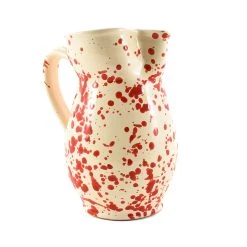 Puglia Handmade Apulien Handgefertigt Apulien Rot Splatter Pitcher