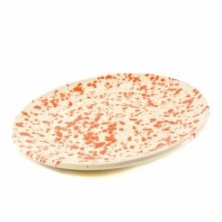 Puglia Handmade Puglia Handgefertigtes Geschirr Puglia Orange Splatter Dinner Teller 27cm -Deutschland Küchenwaren Verkäufe NC0053 PugliaOrangeSplatterDinnerPlate27cm var2