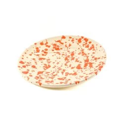 Puglia Handmade Puglia Handarbeit Apulien Orange Splatter Seitenplatte 19cm -Deutschland Küchenwaren Verkäufe NC0054 PugliaOrangeSplatterSidePlate19cm var2