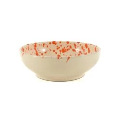 Puglia Handmade Puglia Handgefertigte Puglia Orange Splatter Schale 19cm Geschirr
