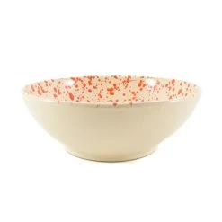 Puglia Handmade Apulien Handgefertigte Apulien Orange Splatter Große Salatschale 28cm