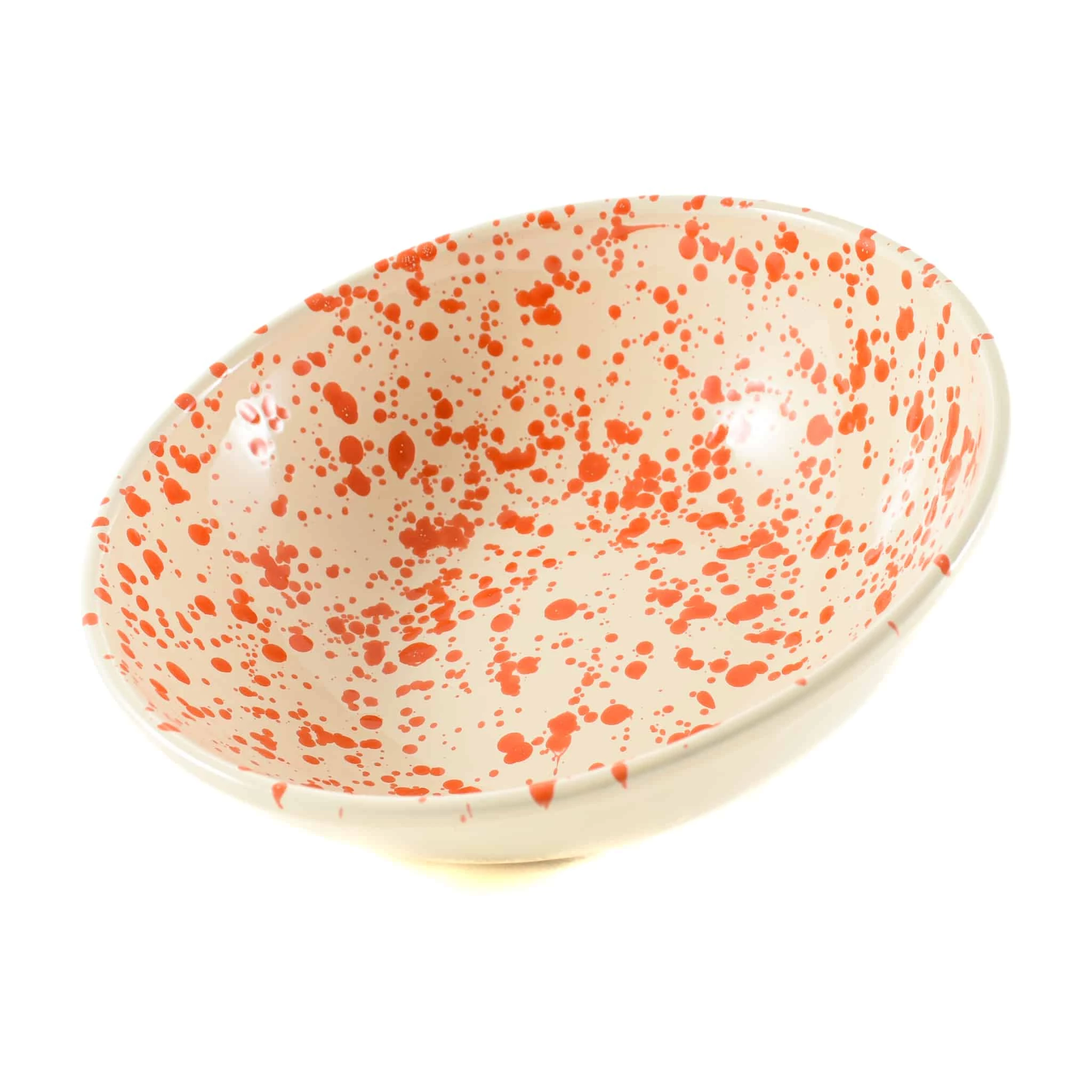 Puglia Handmade Apulien Handgefertigte Apulien Orange Splatter Große Salatschale 28cm 2 Puglia Handmade Apulien Handgefertigte Apulien Orange Splatter Große Salatschale 28cm – Bild 2