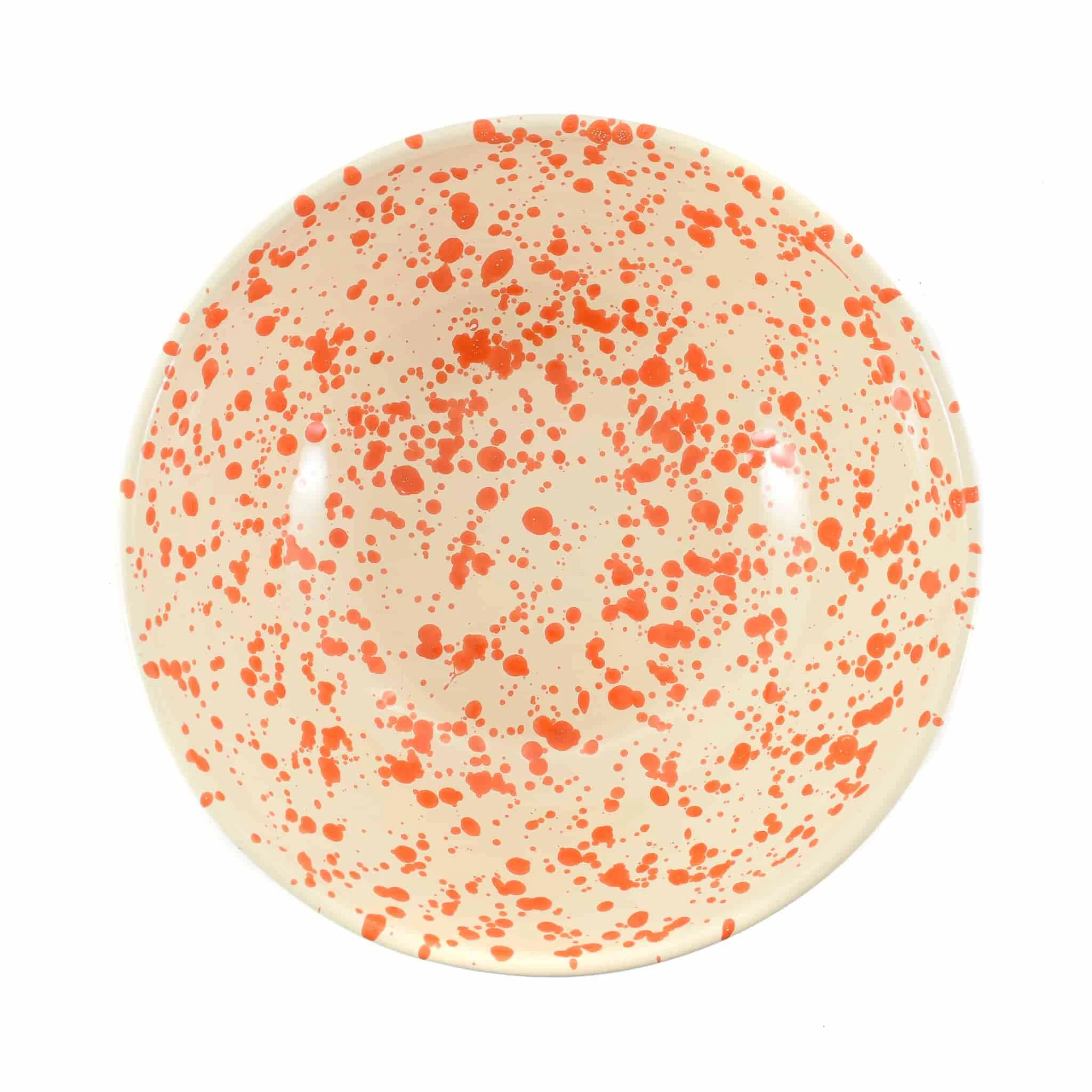 Puglia Handmade Apulien Handgefertigte Apulien Orange Splatter Große Salatschale 28cm 3 Puglia Handmade Apulien Handgefertigte Apulien Orange Splatter Große Salatschale 28cm – Bild 3