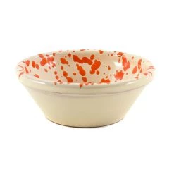 Puglia Handmade Puglia Handgefertigte Puglia Orange Splatter Schale 12cm Geschirr