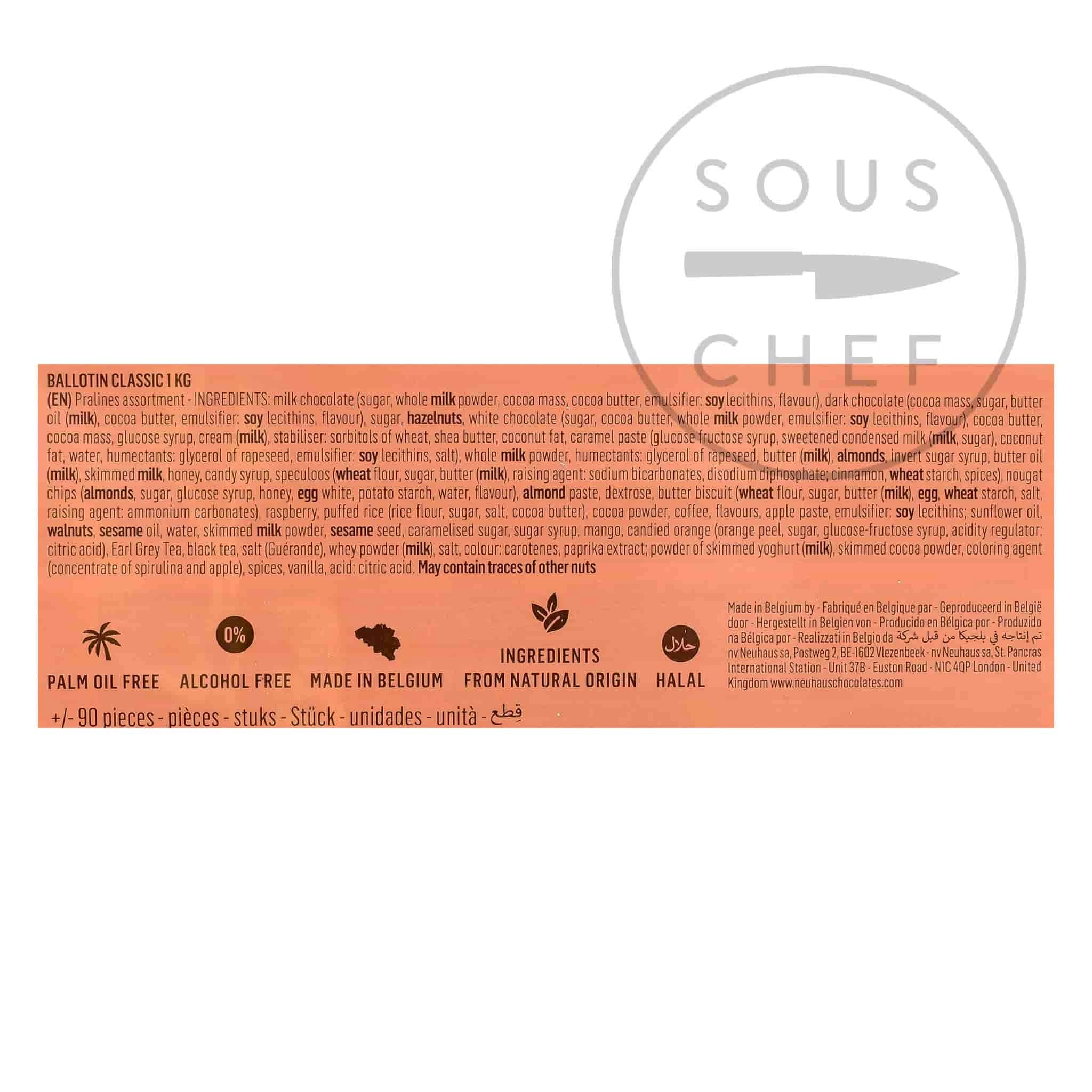 Neuhaus Belgische Schokolade Classic Ballotin - Praliné Ganache & Gianduja 1Kg Neuhaus Belgische Schokolade 4 Neuhaus Belgische Schokolade Classic Ballotin - Praliné Ganache & Gianduja 1Kg Neuhaus Belgische Schokolade – Bild 4