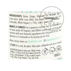 Zutaten Rempapa Penang Kaffir Lime & Weißer Pfeffer Gewürz Paste 180g 7 Zutaten Rempapa Penang Kaffir Lime & Weißer Pfeffer Gewürz Paste 180g -Deutschland Küchenwaren Verkäufe RM0001 RempapaPenangKaffirLime WhitePepperSpicePaste180g Nutrition