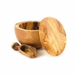 Naturally Med Natürlich Med Olive Wood Salztopf Und Scop Set Geschirr