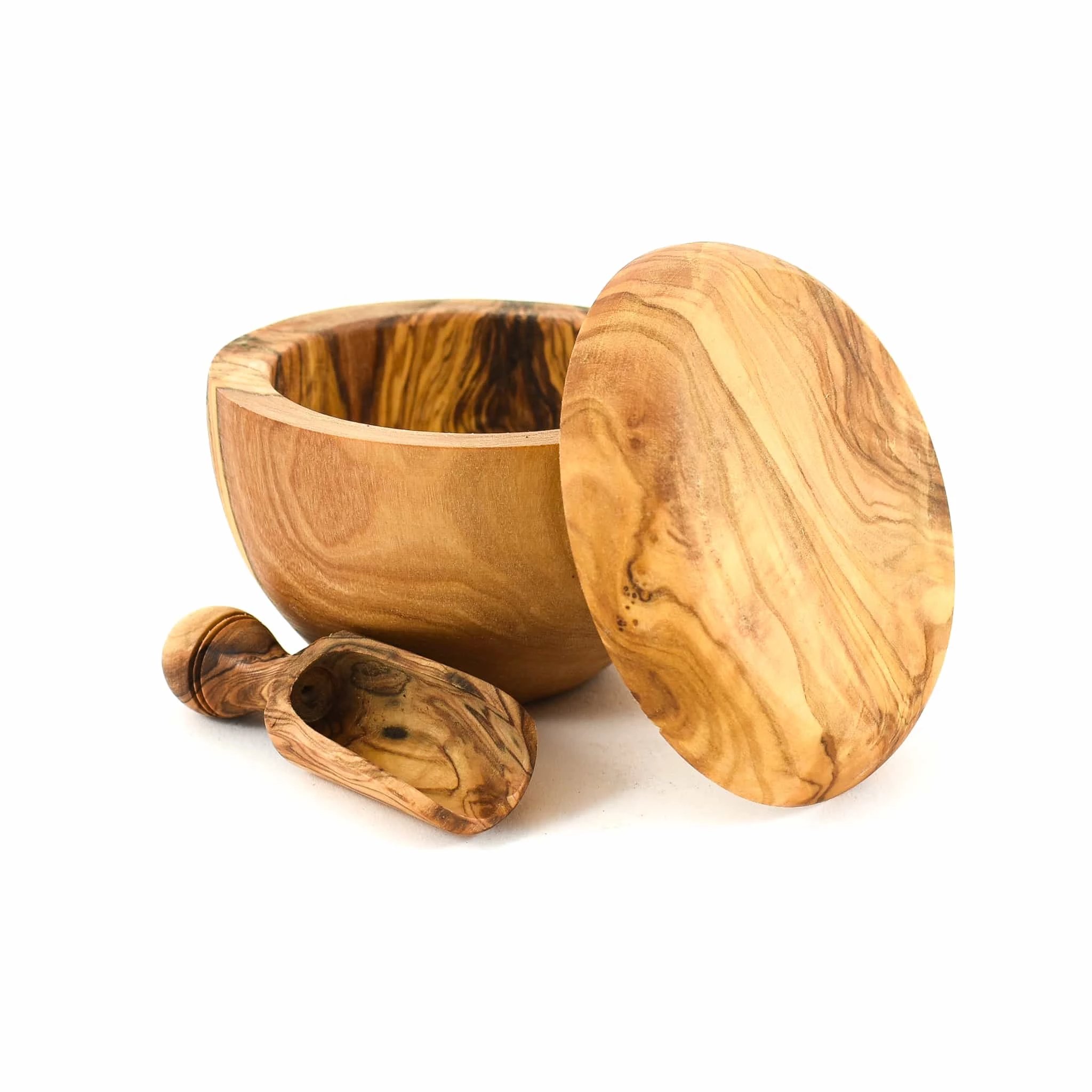 Naturally Med Natürlich Med Olive Wood Salztopf Und Scop Set Geschirr 1 Naturally Med Natürlich Med Olive Wood Salztopf Und Scop Set Geschirr