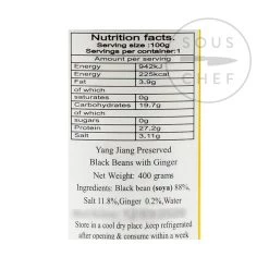 Yang Jiang Bewahrte Schwarze Bohnen 400g 7 Yang Jiang Bewahrte Schwarze Bohnen 400g -Deutschland Küchenwaren Verkäufe SI0024 Yang Jiang Salted Black Bean Ginger 4