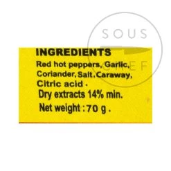 La Flamme Du Cap Bon Zutaten Harissa Paste 70g -Deutschland Küchenwaren Verkäufe SK0017 HarissaPaste70g nutrition 2