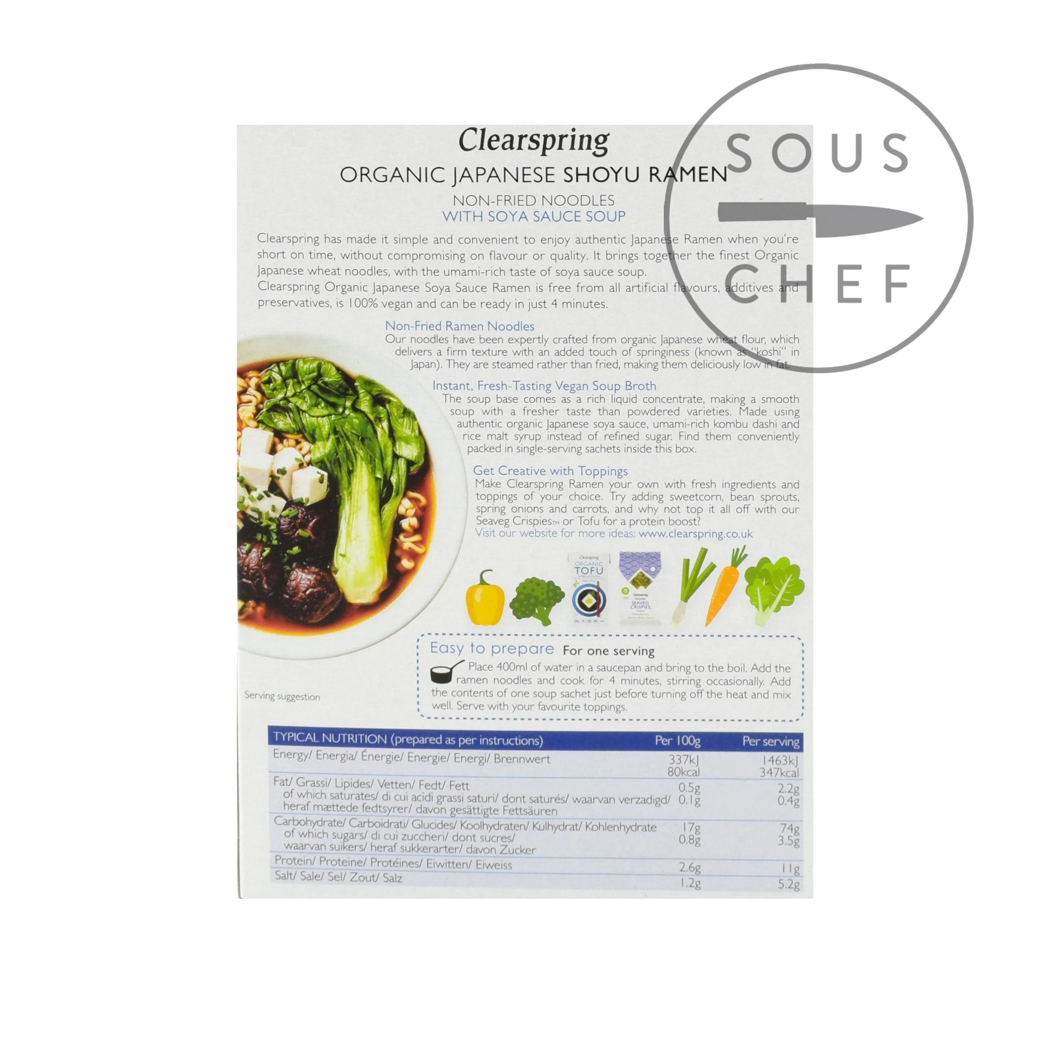 Zutaten Clearspring Bio Shoyu Ramen Nudelsuppe 210g 3 Zutaten Clearspring Bio Shoyu Ramen Nudelsuppe 210g – Bild 3