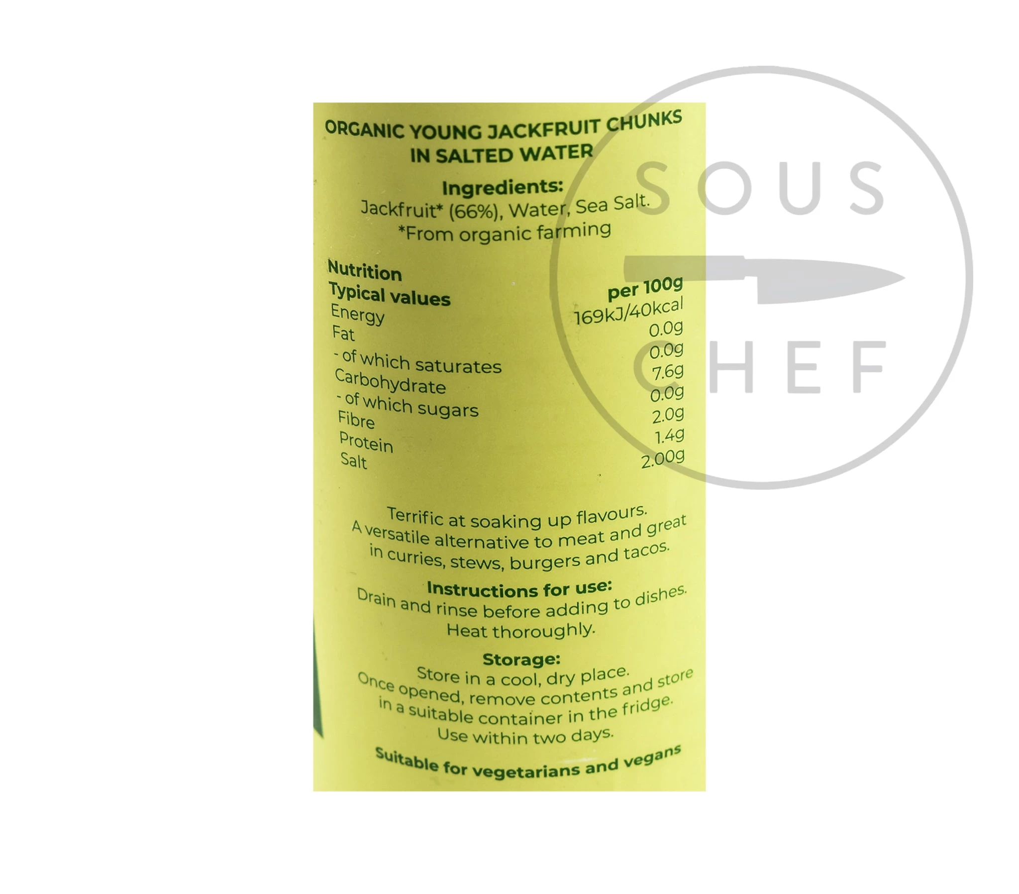 Suma Bio-Jackfruit-Chunks 400g Zutaten 2 Suma Bio-Jackfruit-Chunks 400g Zutaten – Bild 2