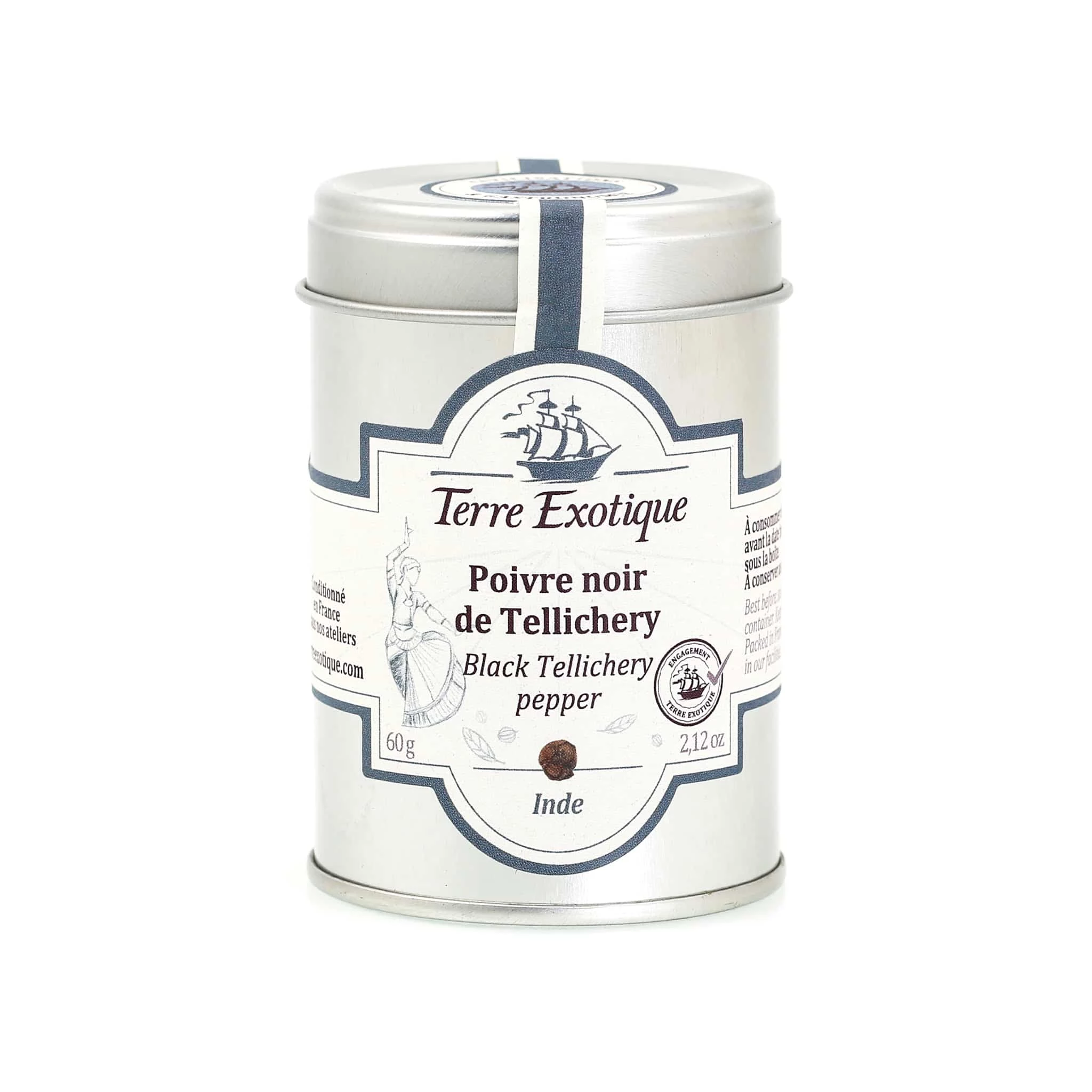 Terre Exotique Black Tellichery Pepper 60g Zutaten 1 Terre Exotique Black Tellichery Pepper 60g Zutaten
