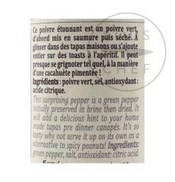Terre Exotique Grün Salziger Küstenpfeffer 25g Zutaten 5 Terre Exotique Grün Salziger Küstenpfeffer 25g Zutaten -Deutschland Küchenwaren Verkäufe TE1007 TerreExotiqueGreenSaltyCoastalPepper25g nutrition