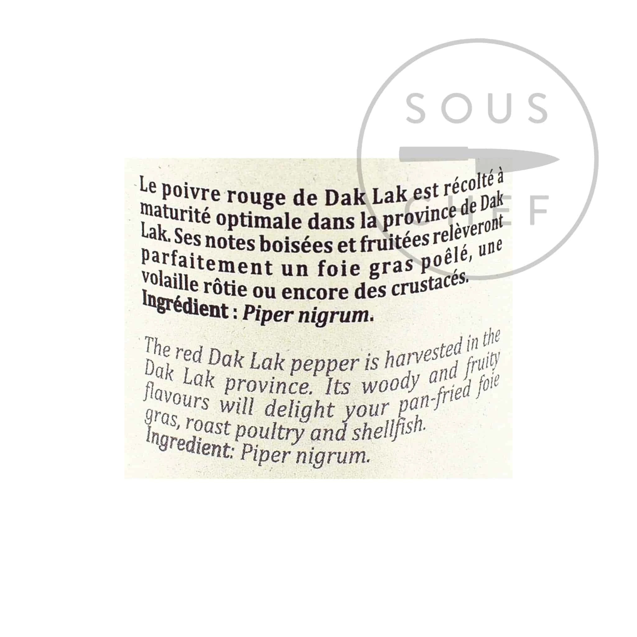 Zutaten Terre Exotique Red Dak Lak Pepper 60g 3 Zutaten Terre Exotique Red Dak Lak Pepper 60g – Bild 3