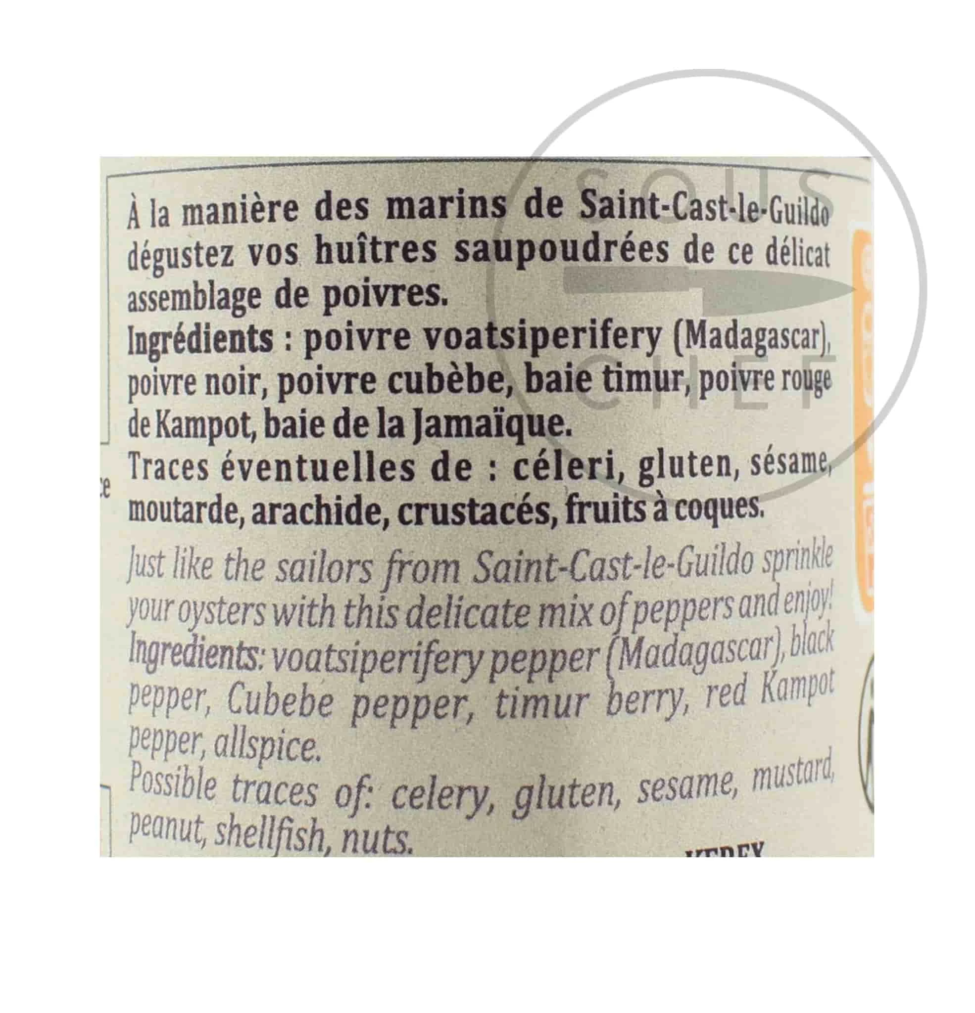 Terre Exotique Pfeffer Für Austern 60g Zutaten 2 Terre Exotique Pfeffer Für Austern 60g Zutaten – Bild 2