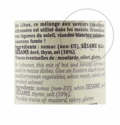 Zutaten Terre Exotique Zaatar Würzung 70g 5 Zutaten Terre Exotique Zaatar Würzung 70g -Deutschland Küchenwaren Verkäufe TE1030 TerreExotiqueZahtarSeasoning70g nutrition