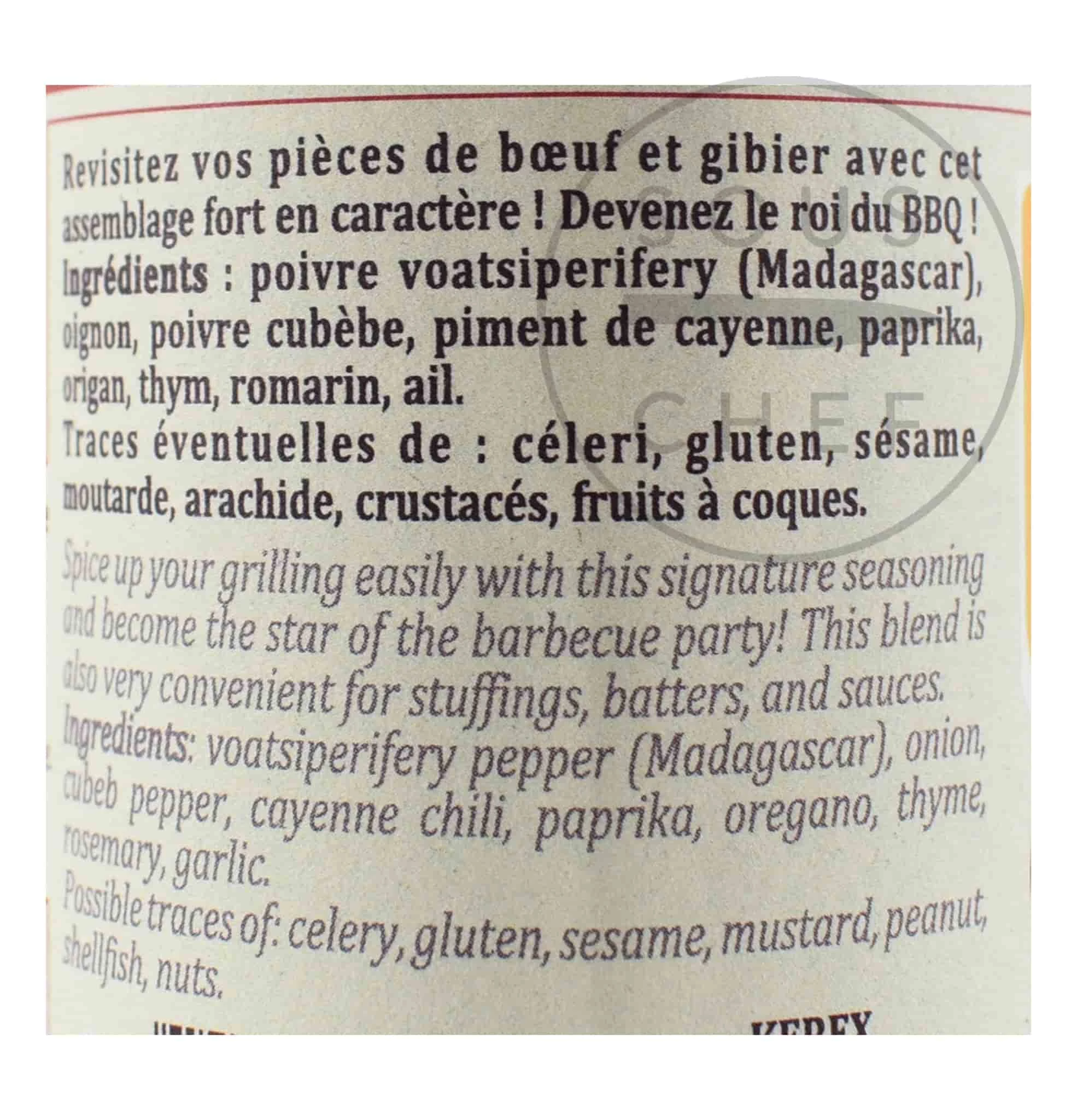 Terre Exotique Steakhouse Spice Rub 50g Zutaten 3 Terre Exotique Steakhouse Spice Rub 50g Zutaten – Bild 3